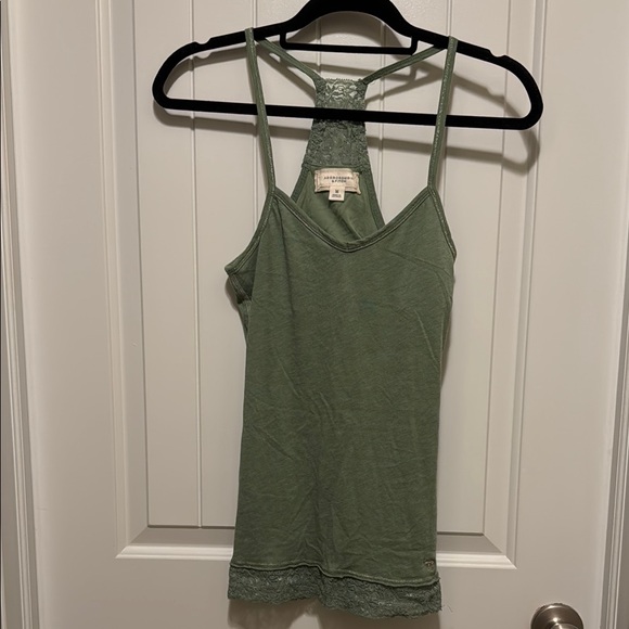 Abercrombie & Fitch Green Lace Trim Tank Top - Picture 1 of 2